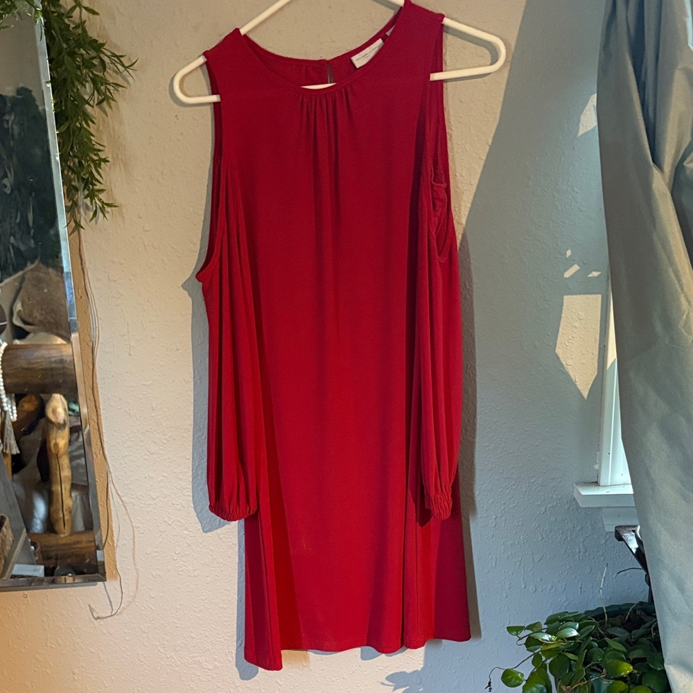 New York & Company Red cold shoulder Dress